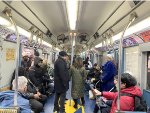 Interior of Car # 1575 as the train is stopped at 2nd Ave Sta 